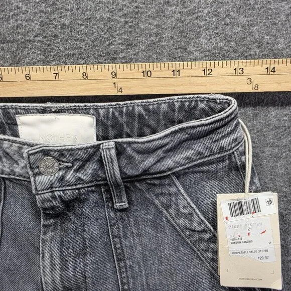Mother Jeans Womens 23 Gray High Rise Zip Pocket Ankle Cargo Shadow Dancing